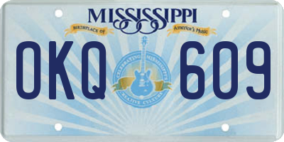MS license plate OKQ609