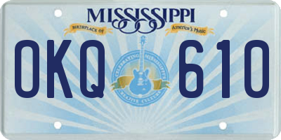 MS license plate OKQ610