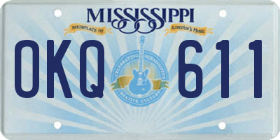 MS license plate OKQ611