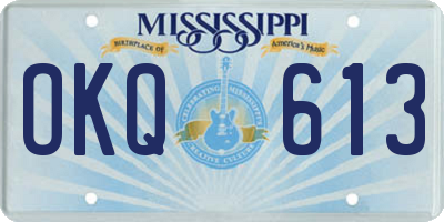 MS license plate OKQ613