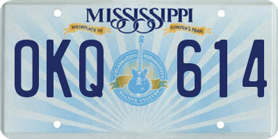 MS license plate OKQ614
