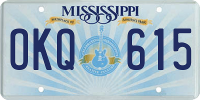 MS license plate OKQ615