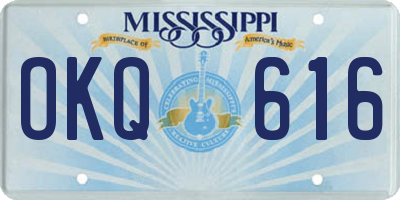 MS license plate OKQ616
