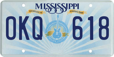 MS license plate OKQ618