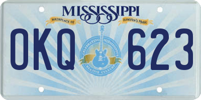 MS license plate OKQ623