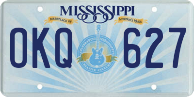 MS license plate OKQ627