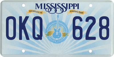 MS license plate OKQ628