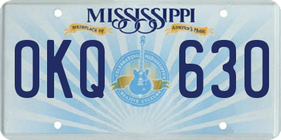 MS license plate OKQ630