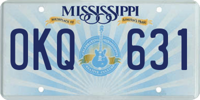 MS license plate OKQ631