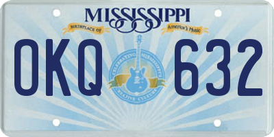 MS license plate OKQ632