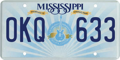 MS license plate OKQ633