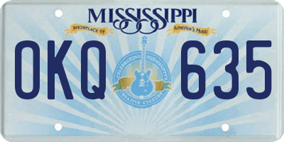 MS license plate OKQ635