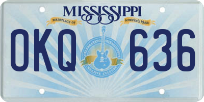 MS license plate OKQ636