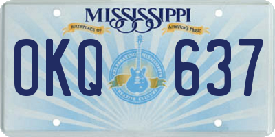 MS license plate OKQ637