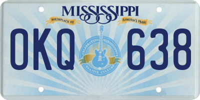 MS license plate OKQ638
