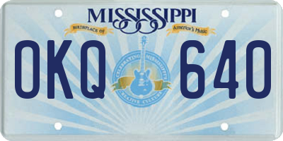 MS license plate OKQ640