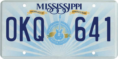 MS license plate OKQ641