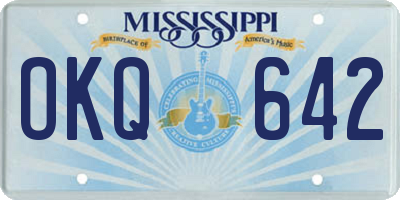 MS license plate OKQ642