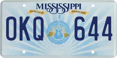 MS license plate OKQ644