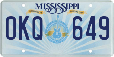 MS license plate OKQ649