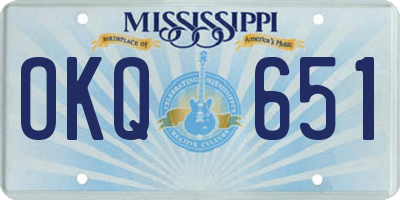 MS license plate OKQ651