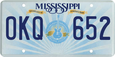 MS license plate OKQ652