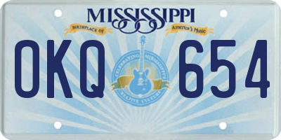 MS license plate OKQ654