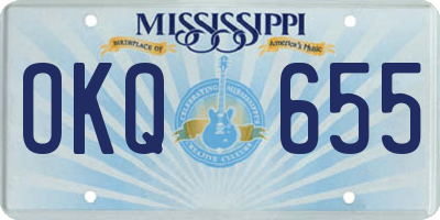 MS license plate OKQ655