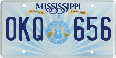 MS license plate OKQ656