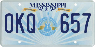 MS license plate OKQ657