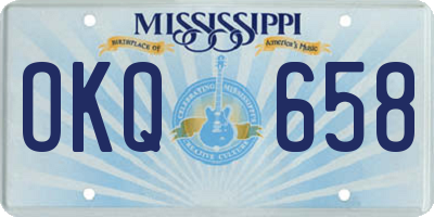 MS license plate OKQ658