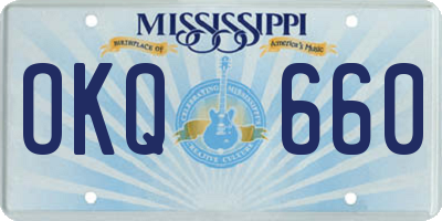 MS license plate OKQ660