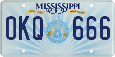 MS license plate OKQ666