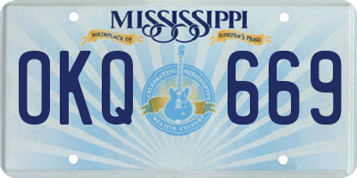 MS license plate OKQ669