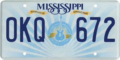 MS license plate OKQ672