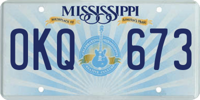 MS license plate OKQ673