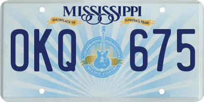 MS license plate OKQ675