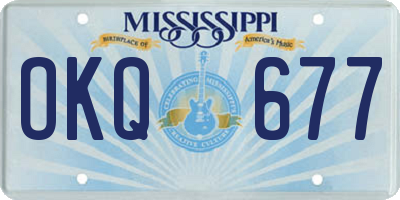 MS license plate OKQ677