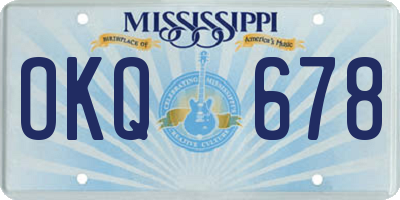MS license plate OKQ678
