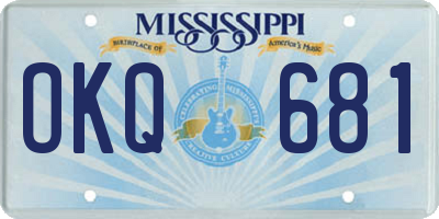 MS license plate OKQ681