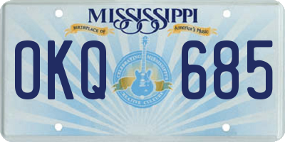 MS license plate OKQ685