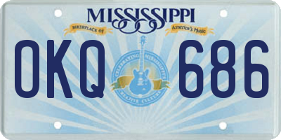 MS license plate OKQ686