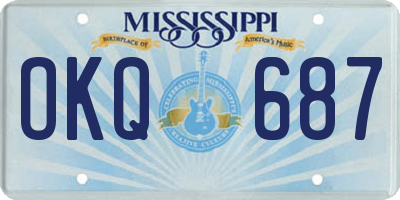 MS license plate OKQ687