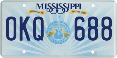 MS license plate OKQ688
