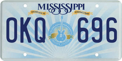 MS license plate OKQ696