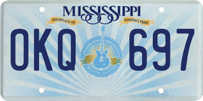 MS license plate OKQ697