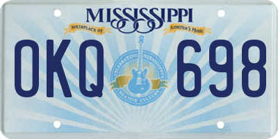 MS license plate OKQ698