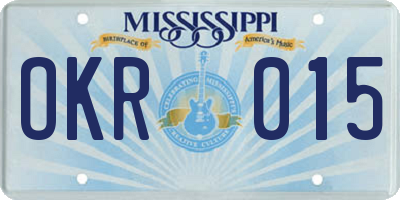 MS license plate OKR015