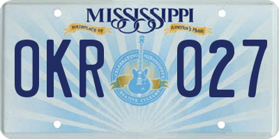 MS license plate OKR027