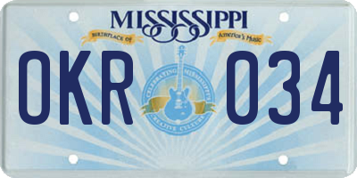 MS license plate OKR034